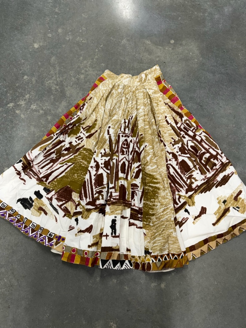 Prada Postcard Print 2004 Printed Maxi Skirt